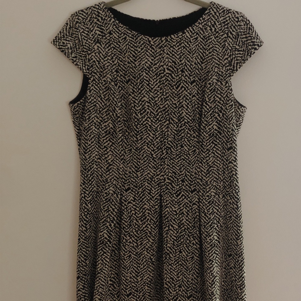 Cream / Grey + Black Dress